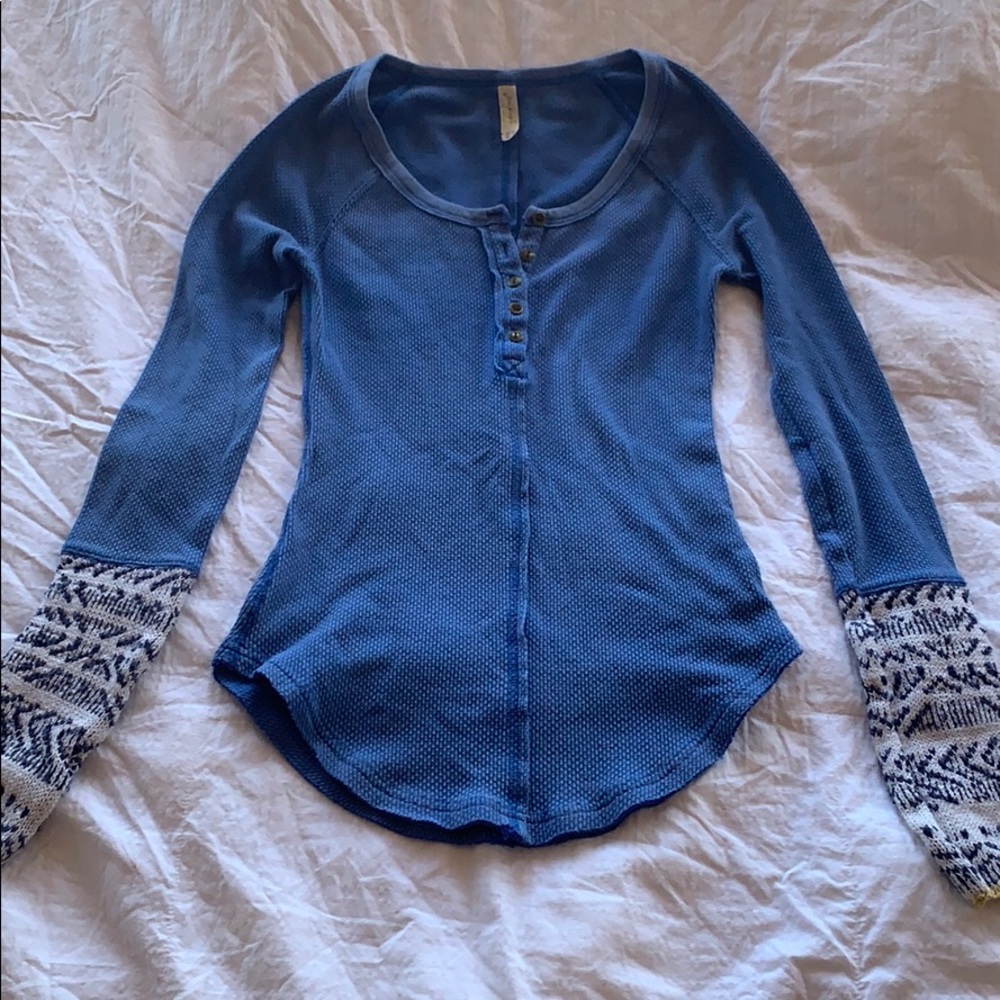 Free people thermal waffle Henley 💕